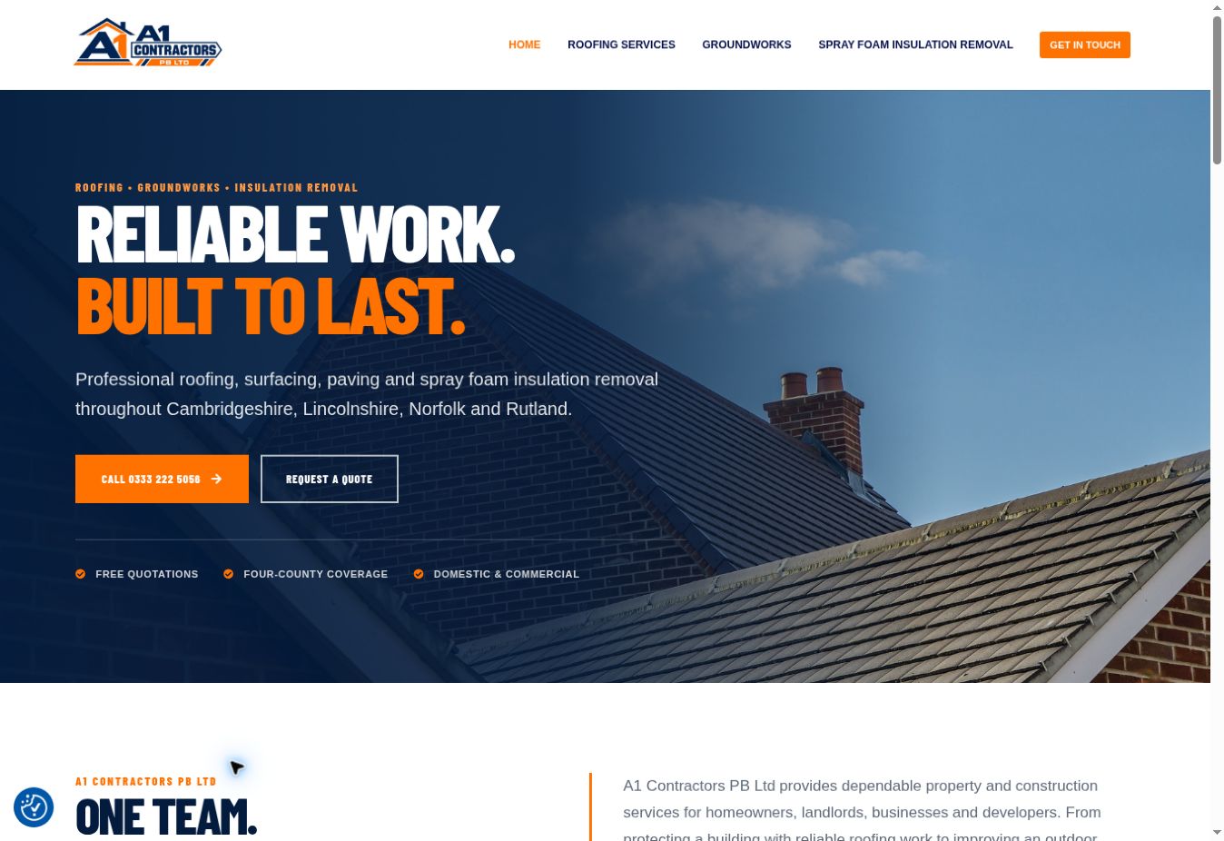A1 Contractors PB website designed and built by simpul