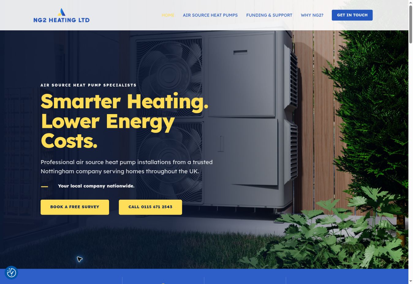 NG2 Heating website designed and built by simpul